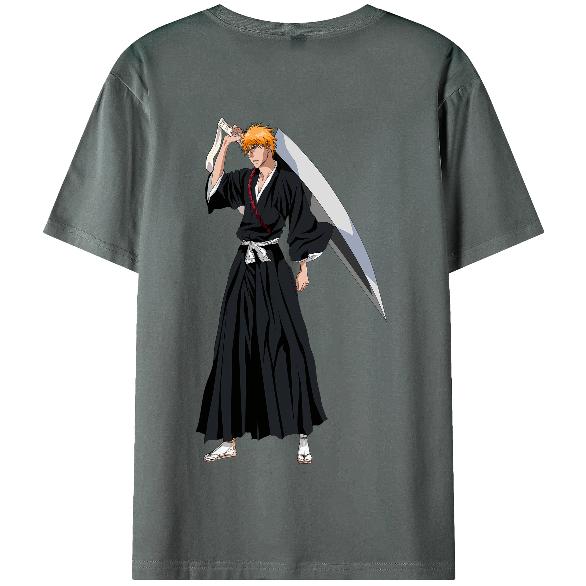 （画像用） ブリーチ 黒崎一護（くろさき いちご）BLEACH Kurosaki Ichigo 綿100％半袖Tシャツ（背面プリント）